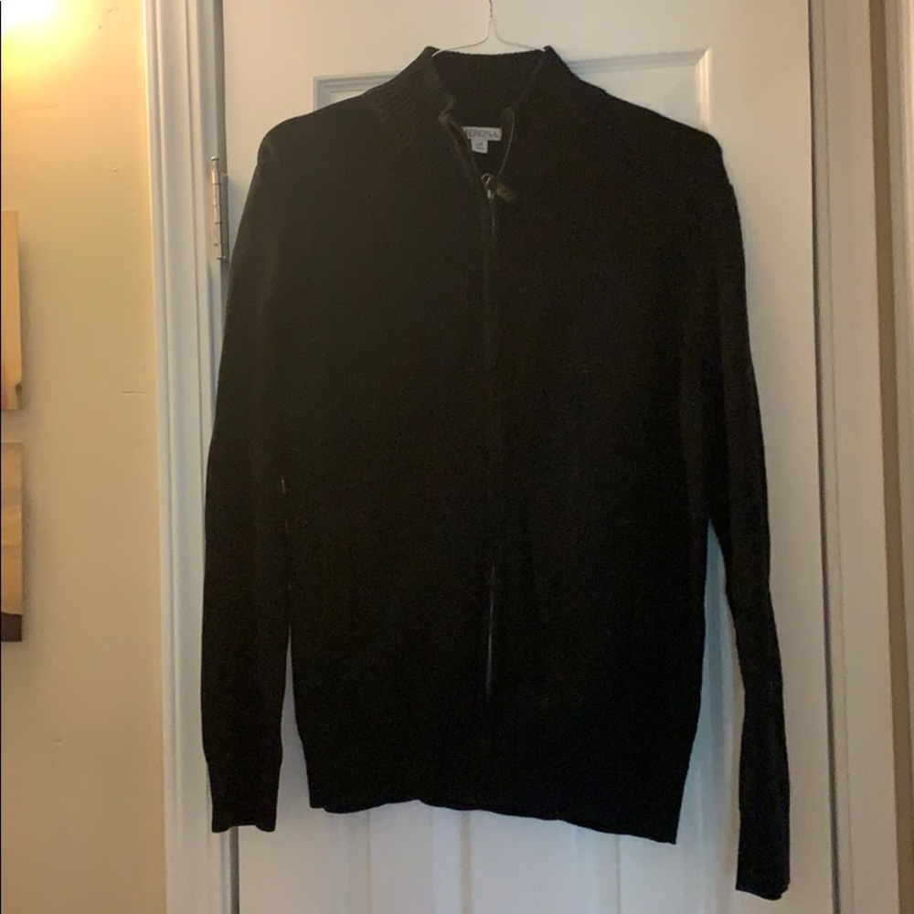 Merona Men’s Size Large Black Zip Up Sweater